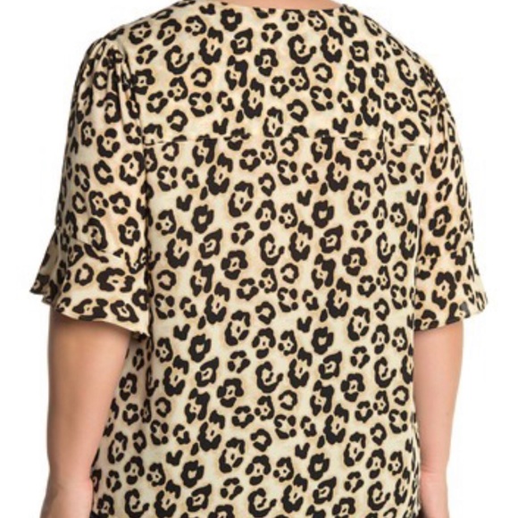 NWT Sanctuary flutter sleeve leopard blouse 2X - Picture 5 of 6